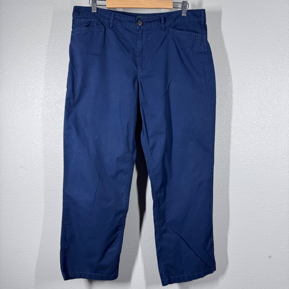 Lauren Ralph Lauren Navy Blue Cotton Chino Pants Womens 14 Straight Leg Trousers